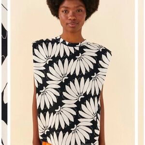 Farm Rio Black Copacabana Cotton Shirt, Small